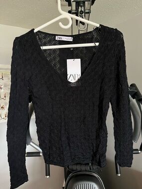 ZARA V-Neck Lace Top